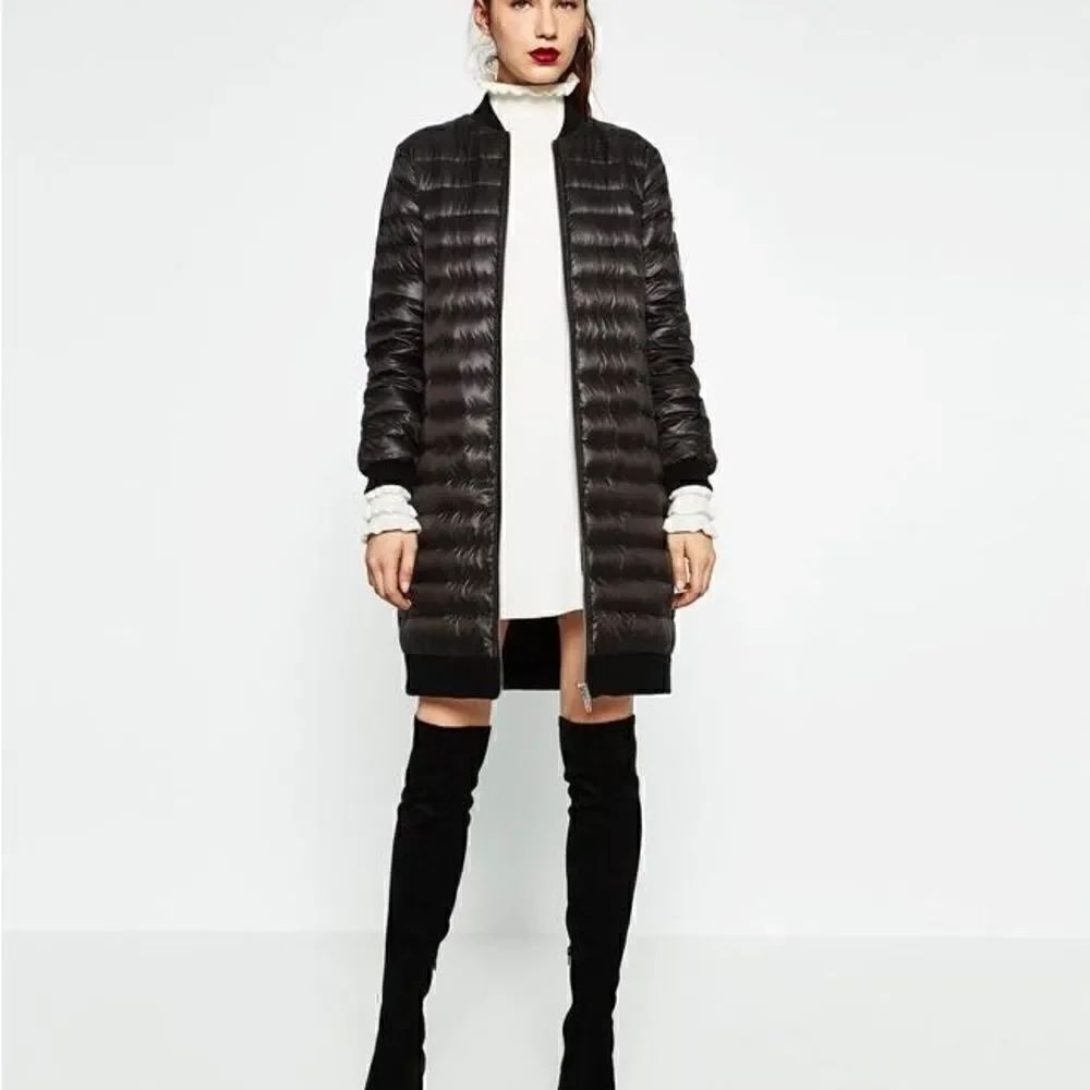Zara | Zara Basic Outwear Black Long Puffer Coat | M